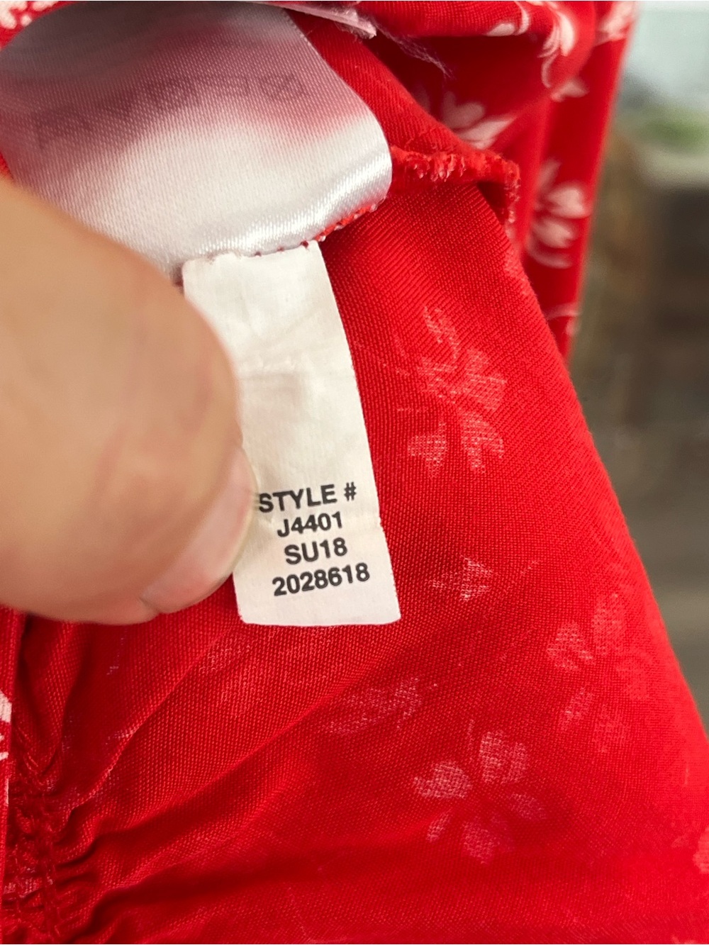 J.Crew Mercantile red floral faux-wrap dress with a ruffled hem - Picture 13 of 15